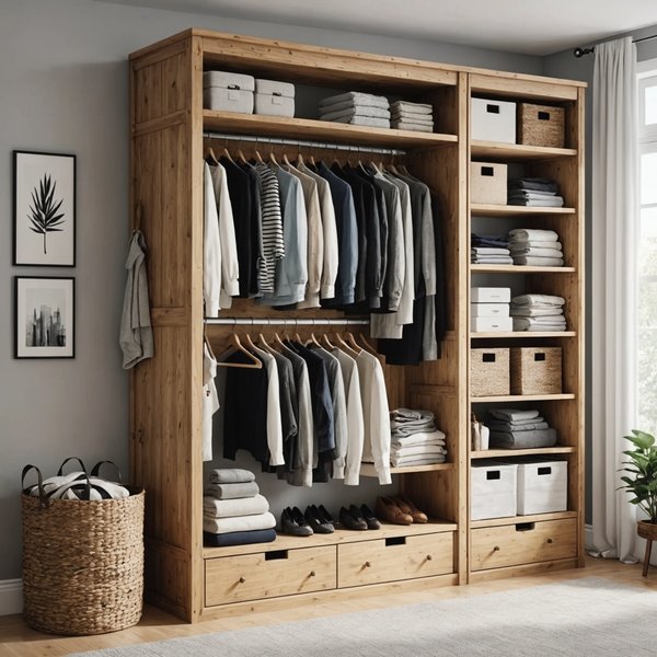 Comment concevoir un espace de rangement pour des vêtements dans une chambre sans placard?